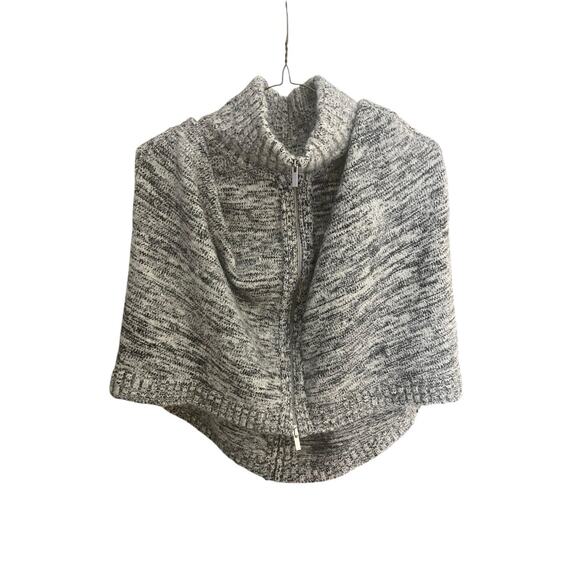 Banana Republic women's L lava grey zip sweater capelet wool/alpaca blend - Picture 1 of 8